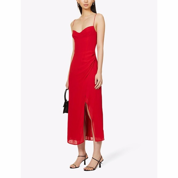 NEW Reformation Kourtney Dress Cherry 10 - Picture 7 of 17